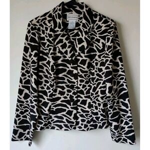 Karin Stevens Vintage 1990's Button Front Jacket Blazer Women's Sz 12 Giraffe‎